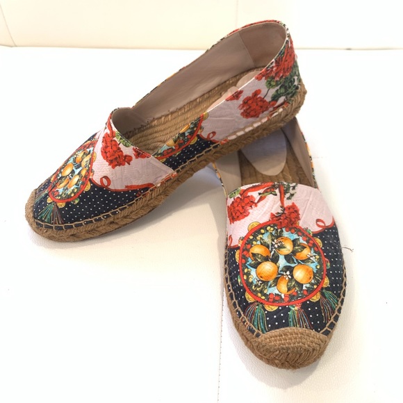 Dolce & Gabbana Shoes - DOLCE&GABBANA Multicolor Satin Espadrilles Sz 40